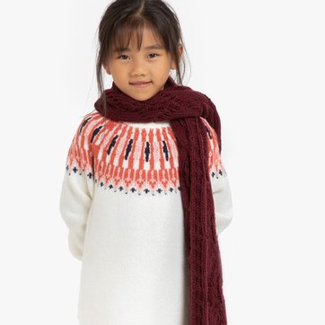 Vestido-camisola, mangas compridas, em jacquard, 3-12 anos LA REDOUTE COLLECTIONS