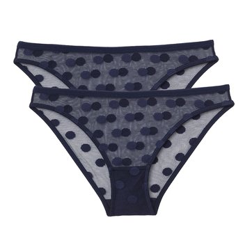 Cuecas em tule às bolas, lote de 2 LA REDOUTE COLLECTIONS