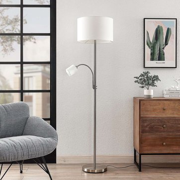 Lampadaire moderne salon | La Redoute Lampadaire Trepied 'Benik' en textile pour salon & salle à