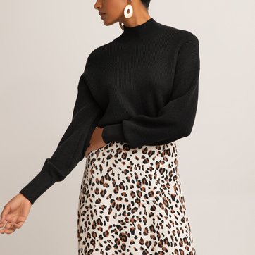 Camisola com gola subida, em canelado LA REDOUTE COLLECTIONS