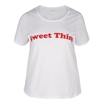 T-shirt com gola redonda e mensagem ZIZZI