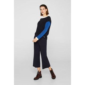 Rundhalspullover aus Strukturgewebe ESPRIT