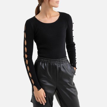 Pullover aus Rippstrick, lange Ärmel mit Knöpfen MOLLY BRACKEN