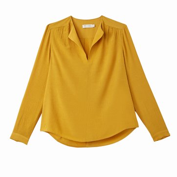 Blusa com decote em V, mangas compridas SEE U SOON