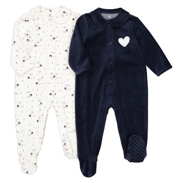Lote de 2 pijamas para recém-nascido, prematuro-2 anos LA REDOUTE COLLECTIONS