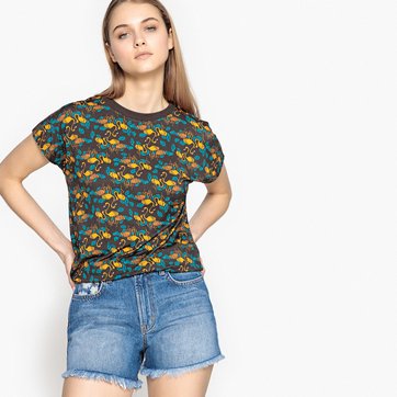 T-shirt estampada, gola redonda, mangas curtas LA REDOUTE COLLECTIONS