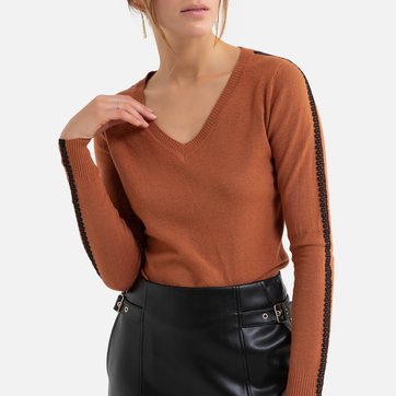 Langarmshirt mit V-Ausschnitt und Bordüre MOLLY BRACKEN