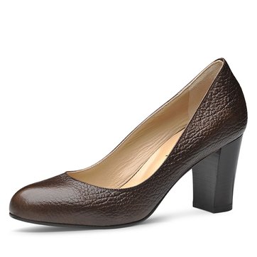 escarpin marron bout rond