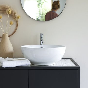 Ronde Vasque /À Poser Lavabo Salle De Bain Lave,41X15 Cm Mains Vasque Evier /À Poser excluant Le Robinet RKRCXH Lavabo Vasque en Verre Tremp/é C/éramique Lavabo