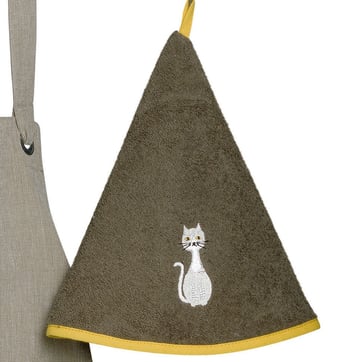 Torchon Essuie Mains Sel et Poivre - Essuie Mains Cuisine Rond avec Attache - Motifs Brodés - 100% Coton - 65 cm de diamètre - Lavable en Machine (Bleu, Unité Torchon Essuie Mains Sel et Poivre - Essuie Mains Cuisine Rond avec Attache - Motifs Brodés - 100% Coton - 65 cm de diamètre - Lavable en Machine (Bleu, Unité