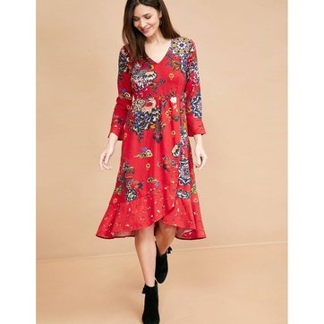 robe rouge droite fluide