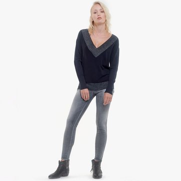 Camisola em malha fina, decote em V LE TEMPS DES CERISES