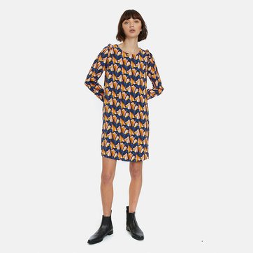 Vestido curto, estampado, mangas compridas COMPANIA FANTASTICA
