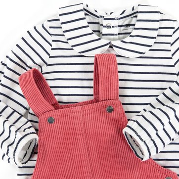Conjunto camisola e vestido-jardineira, 3 meses-4 anos LA REDOUTE COLLECTIONS