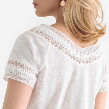 T-shirt fantasia, decote em V ANNE WEYBURN
