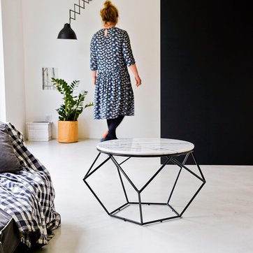 Table Basse Ronde Marbre Blanc La Redoute