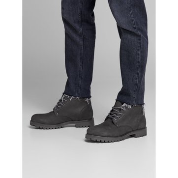 bottines noires nubuck homme
