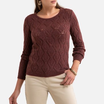 Camisola de gola redonda, em malha brilhante ANNE WEYBURN