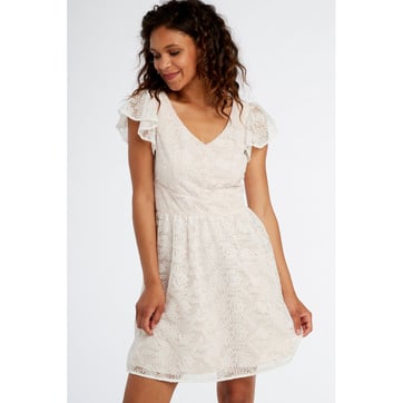 Robe Fleurie NAF NAF Taille 42 - Viscose Marine/blanc - Très Bon état