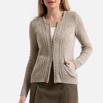 Trielle Tricot-fleeceweste Avec Fermeture Éclair Poches Hiver Gilet