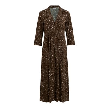 Vestido largo con estampado leopardo VILA