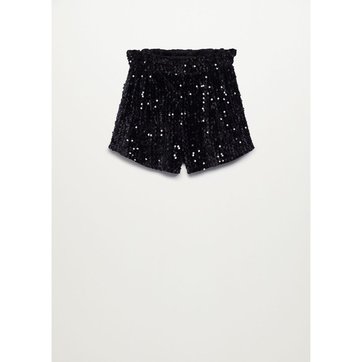 short noir paillette