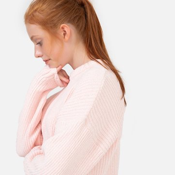 Camisola com gola redonda, em malha tricot, 10-18 anos LA REDOUTE COLLECTIONS