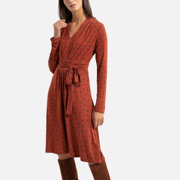 Vestido evasé com estampado floral ANNE WEYBURN