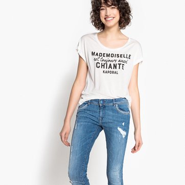 T-shirt lisa com gola redonda, mangas curtas KAPORAL