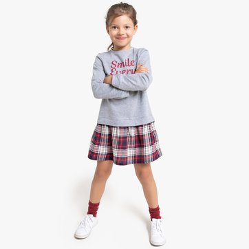 Vestido bimatéria efeito 2 em 1, 3-12 anos LA REDOUTE COLLECTIONS