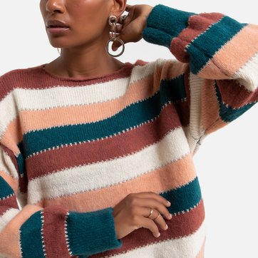 Gestreifter Strickpullover mit silberfarbenen Zierstreifen MOLLY BRACKEN