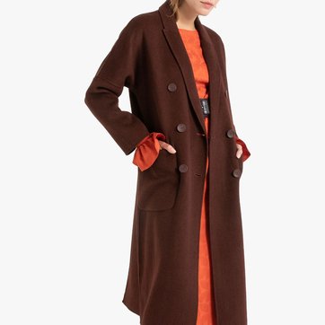 Manteau laine femme coupe droite | La Redoute manteau long coupe droite femme,Manteau long en laine Femme