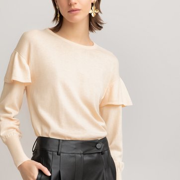 Pullover mit Volant, Bio-Baumwolle LA REDOUTE COLLECTIONS