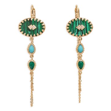 Vert Rouille Peacock 13-14 mm Naturel énorme Perle Baroque Boucles D/'oreilles 18K fascinant