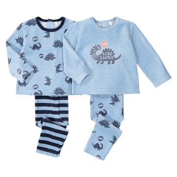 Lote de 2 pijamas 2 peças, em veludo, 1 mês-4 anos LA REDOUTE COLLECTIONS