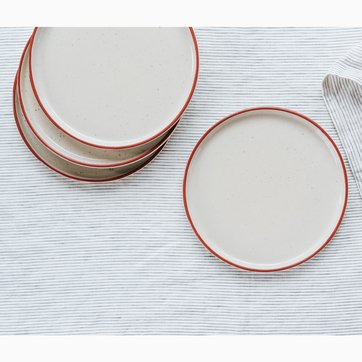 Lote de 4 platos de postre de gres HELLO BLOGZINE X LA REDOUTE