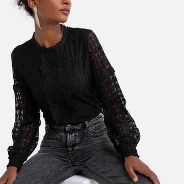 Bluse mit langen Ärmeln und Spitzendetails MOLLY BRACKEN