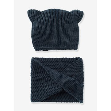 Snood fille + bonnet fantaisie Snood fille + bonnet fantaisie VERTBAUDET