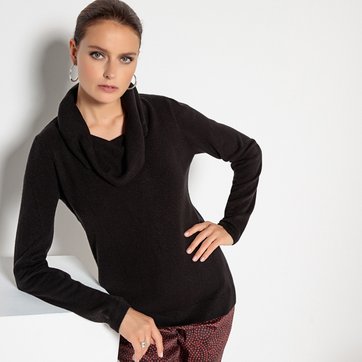 Jersey con cuello grueso, de punto fino y manga larga ANNE WEYBURN