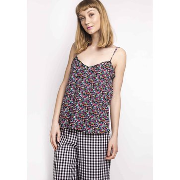 Top de gola redonda, estampado floral, alças finas COMPANIA FANTASTICA