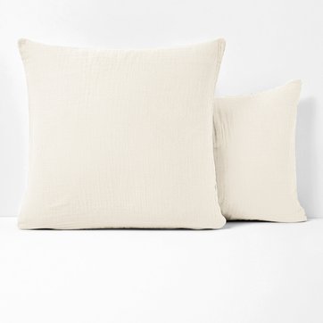 Taie d'oreiller unie en gaze de coton, Snow Taie d'oreiller unie en gaze de coton, Snow