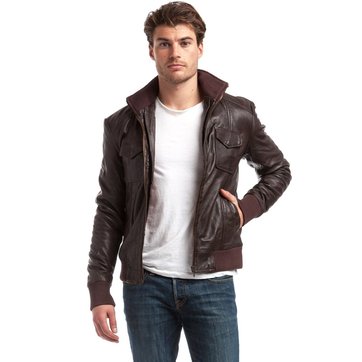 Veste Cuir Marron Homme La Redoute
