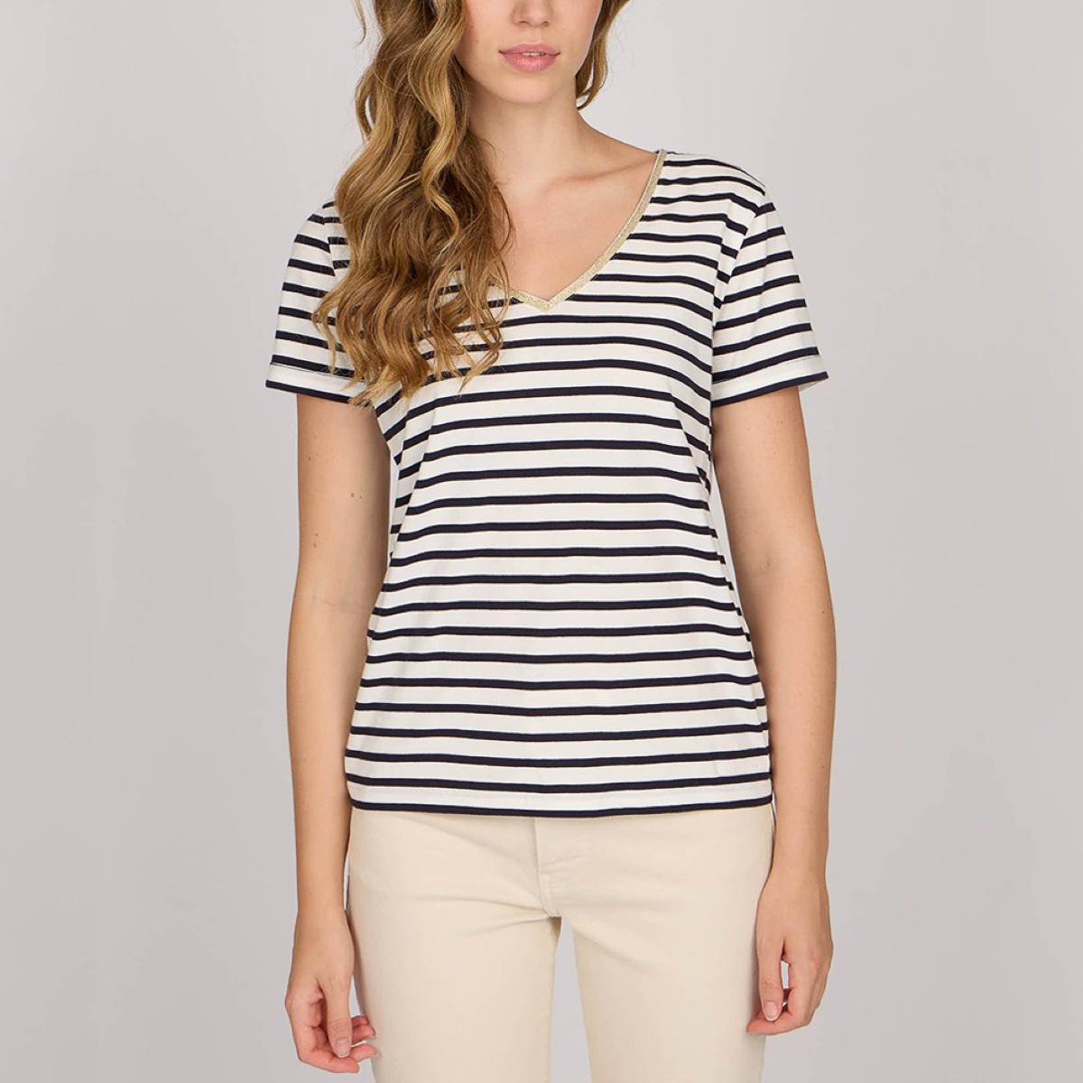 T-shirt col V, MISE AU GREEN