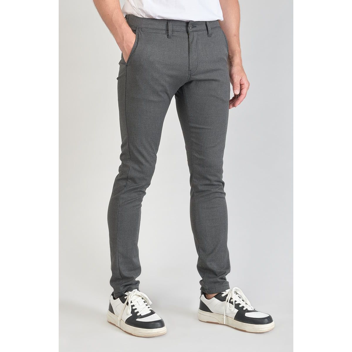 Pantalon carotte gris hot sale