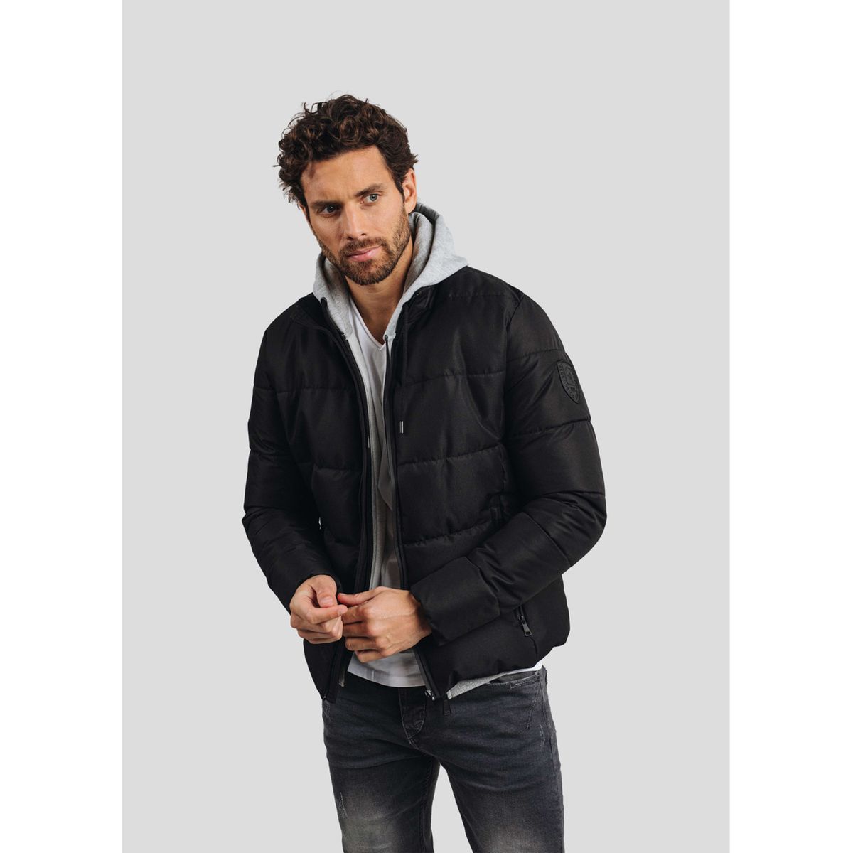 Doudoune col montant zipp rylee match noir Redskins La Redoute
