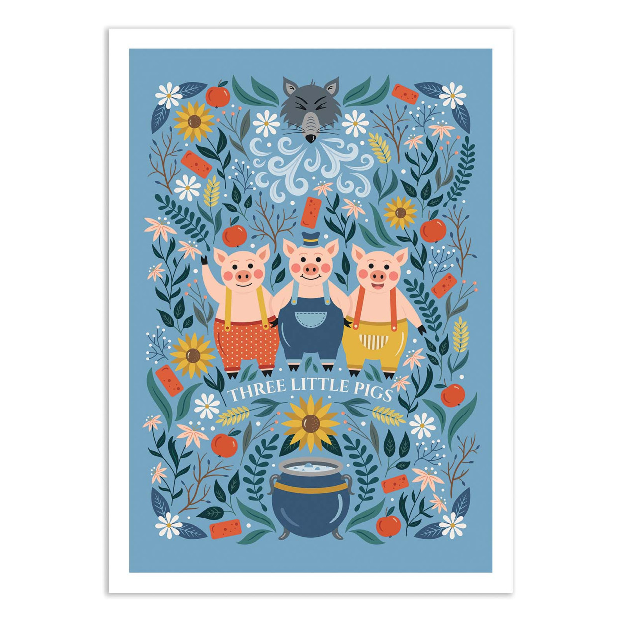 Affiche d'art - Three Little Pigs - Vesna Skorshnek, WALL EDITIONS