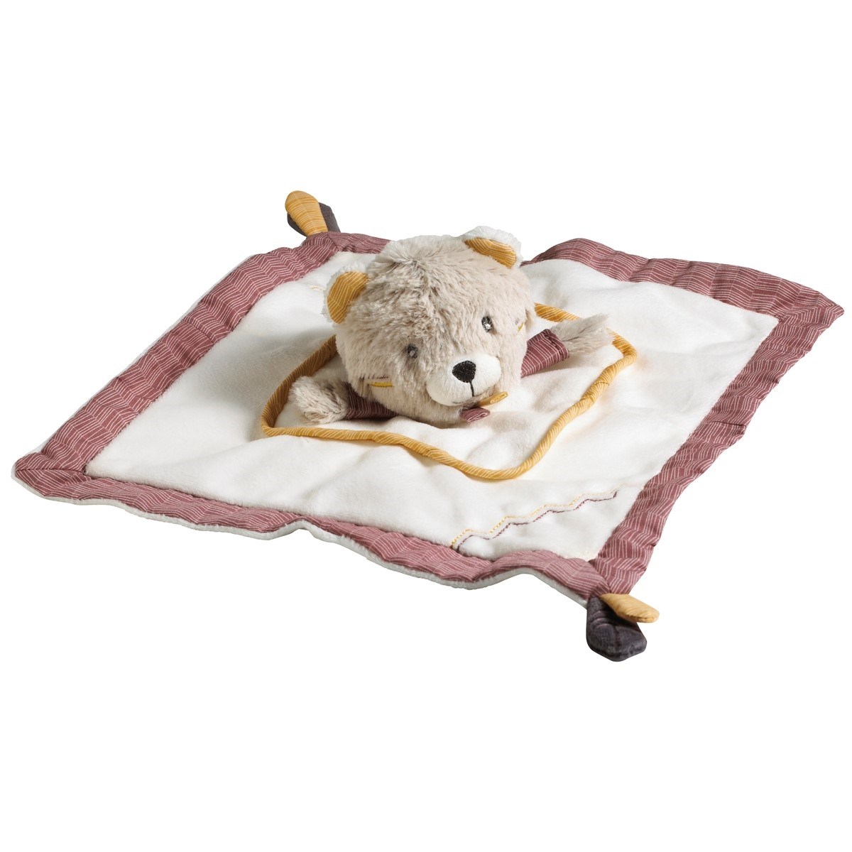 Doudou mouchoir Ours en velours, SAUTHON