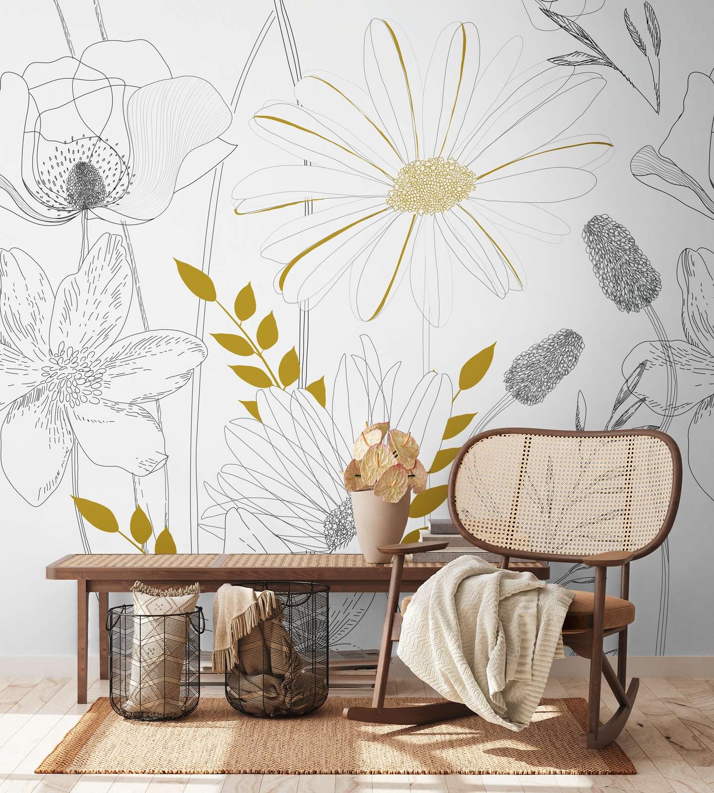 Papier peint esprit floral, HOME MAISON