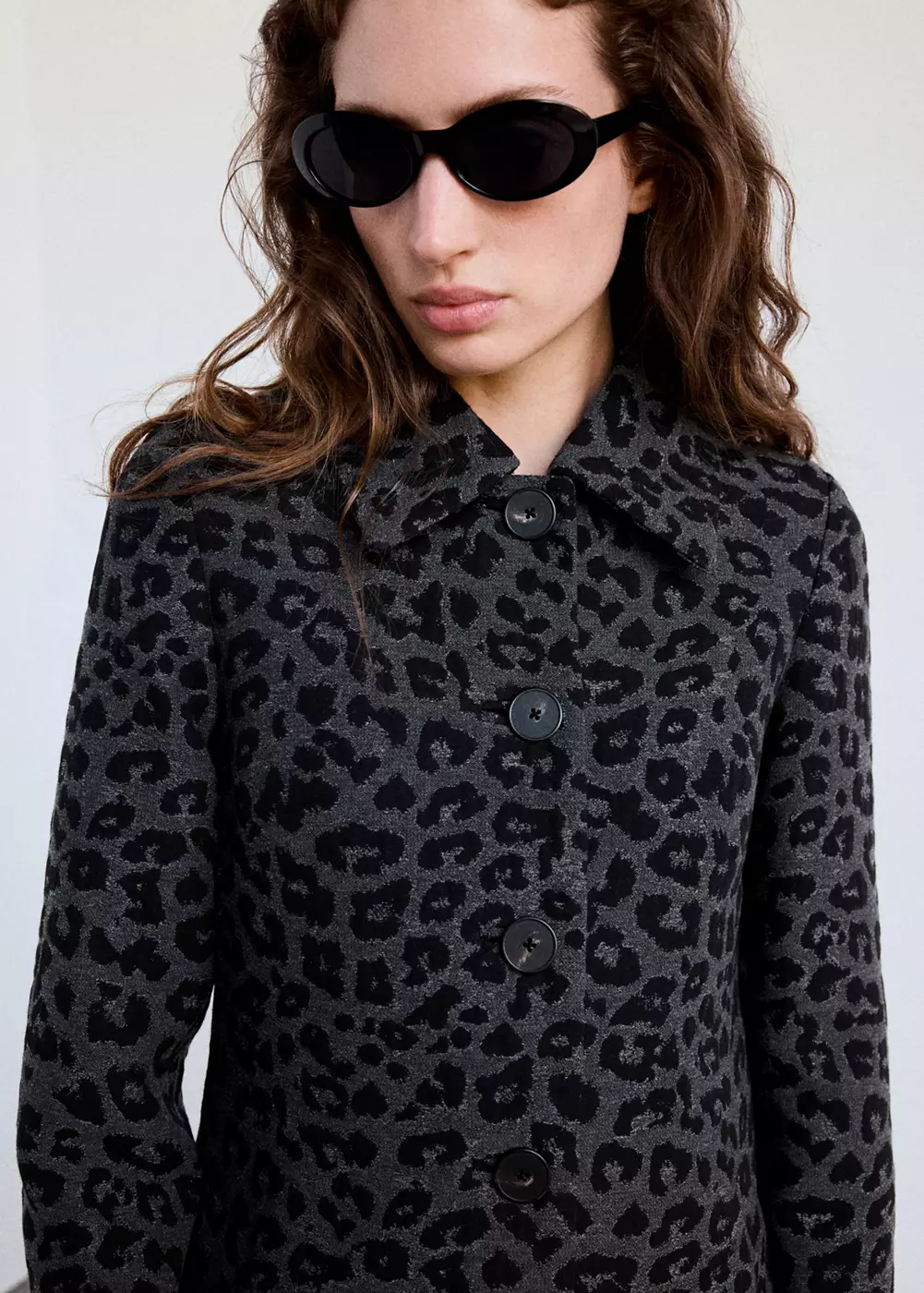 Manteau long léopard, MANGO