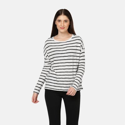 Striped Cotton T-Shirt with Long Sleeves LEVI'S